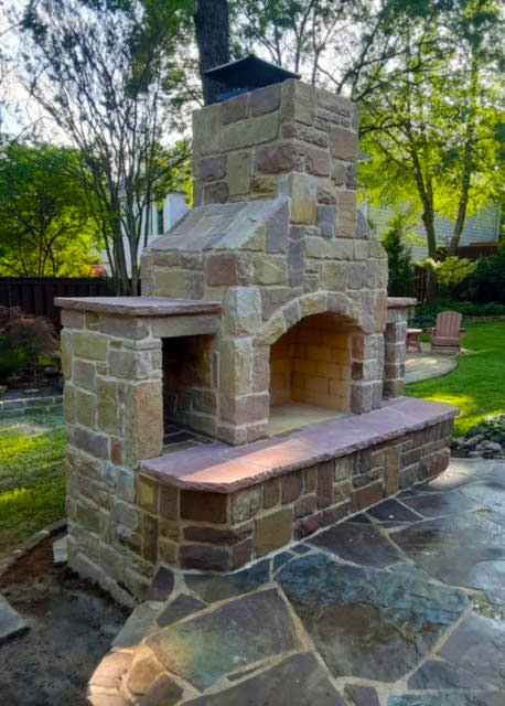 Fireplace, Oklahoma Stone, Colorado Lueders